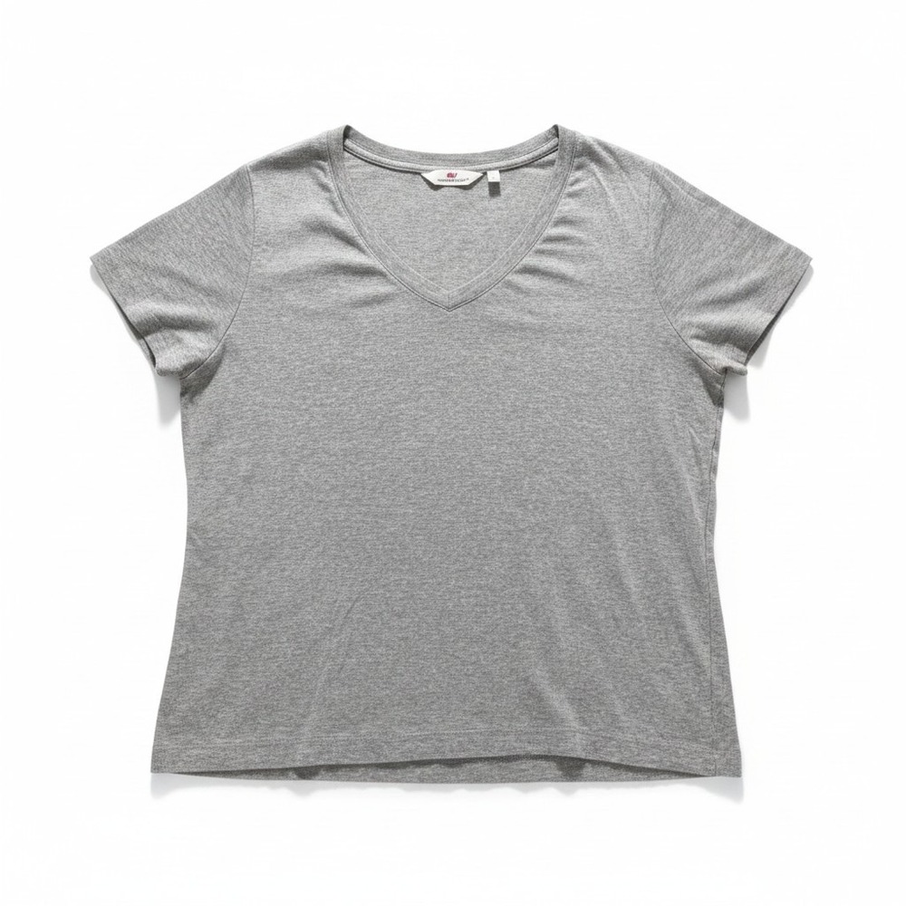 Vineyard Vines XL Gray V-Neck T-Shirt Womens Casual Cozy Pima Cotton Modal